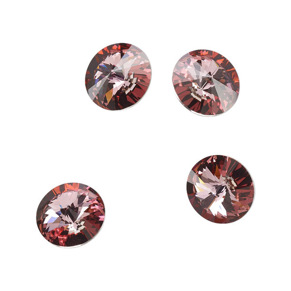 Chaton 4pk crystal antique pink foil back, Crystal Passions® 10.54-10.91mm rivoli SS47 1122 image number 0
