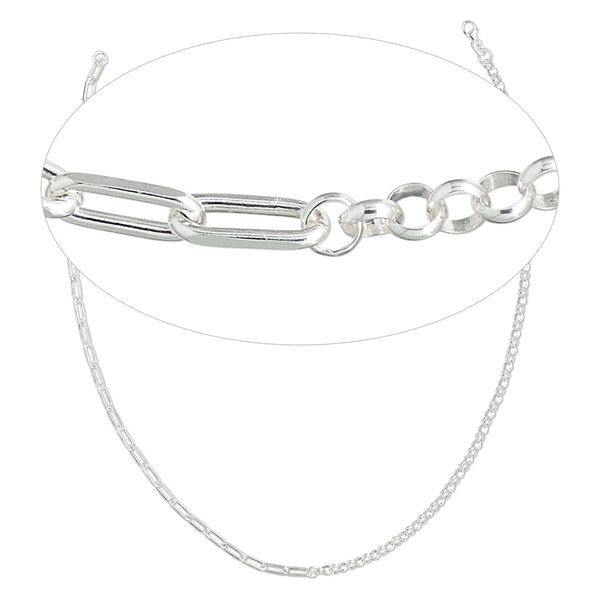 Sterling silver 1pkg1, cut cable / rolo chain 18 inch 4mm / 4.1mm image number 0