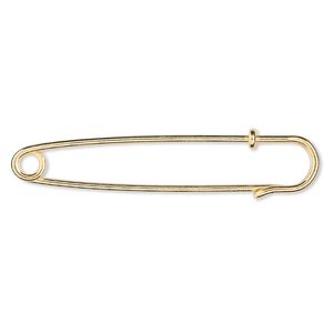 Kilt pin, gold-finished brass, 3 inches. Sold per pkg of 100.