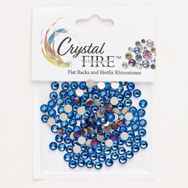 Flat back 144pk meridian blue foil back, Crystal Fire® 3.80-4.00mm round SS16 image number 0
