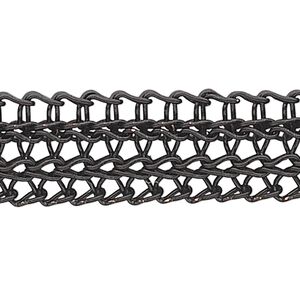 Wire, enamel and copper, black, 4.5mm flat knit. Sold per 25-foot spool.