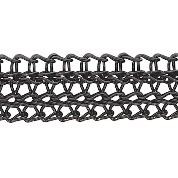 Wire, enamel and copper, black, 4.5mm flat knit. Sold per 25-foot spool. image number 0