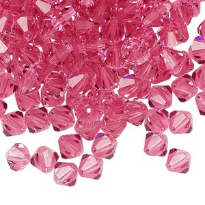 Bead 144pk rose, Preciosa Czech crystal 6mm bicone