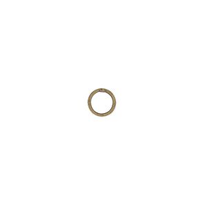 Jump ring, antique gold-plated brass, 6mm soldered round, 4.5mm inside diameter, 20 gauge. Sold per pkg of 100.