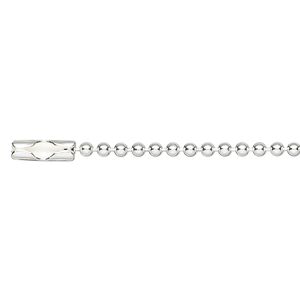 Chain 1pkg1 sterling silver, 2mm ball 16 inch / connector clasp