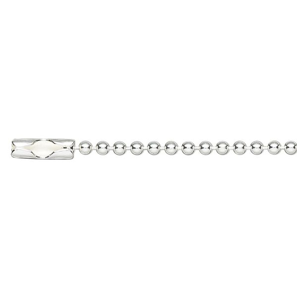 Chain 1pkg1 sterling silver, 2mm ball 16 inch / connector clasp image number 0