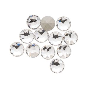 Round stone 12pk crystal foil back, Crystal Passions® 7.07-7.27mm light round SS34 1098