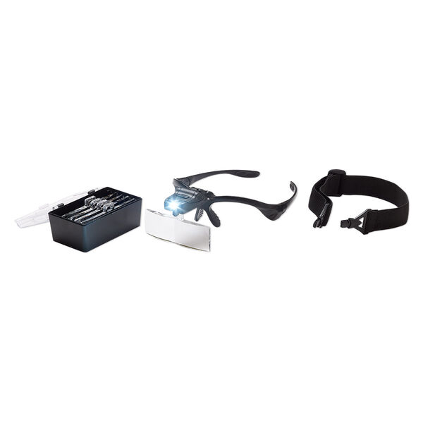 Magnifier, plastic / nylon / stainless steel, clear and black, 1x to 3.5x power. Sold individually. image number 0