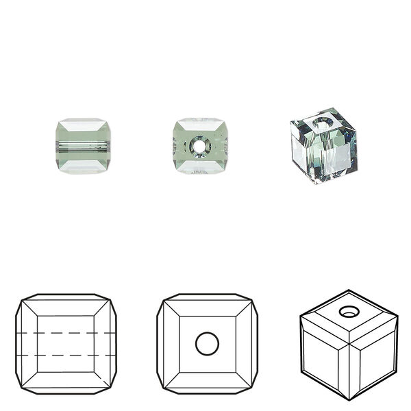 Bead 6pk erinite, Crystal Passions® 6mm cube 5601 image number 0