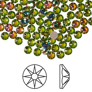 Flat back 1440pk crystal vitrail medium foil back, Swarovski® 3.8-4mm rose round SS16 2088