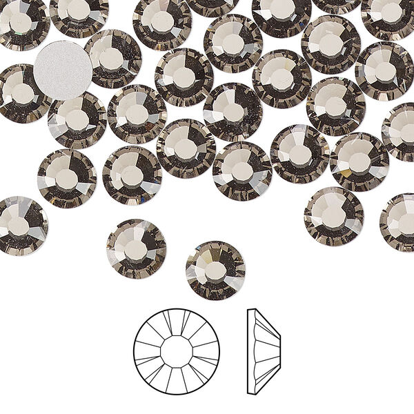 Flat back 24pk black diamond foil back, Preciosa MAXIMA Czech crystal rhinestone 6.3-6.5mm chaton rose round SS30 image number 0