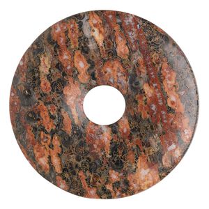 Leopardskin jasper 1pkg1, donut focal natural 40mm