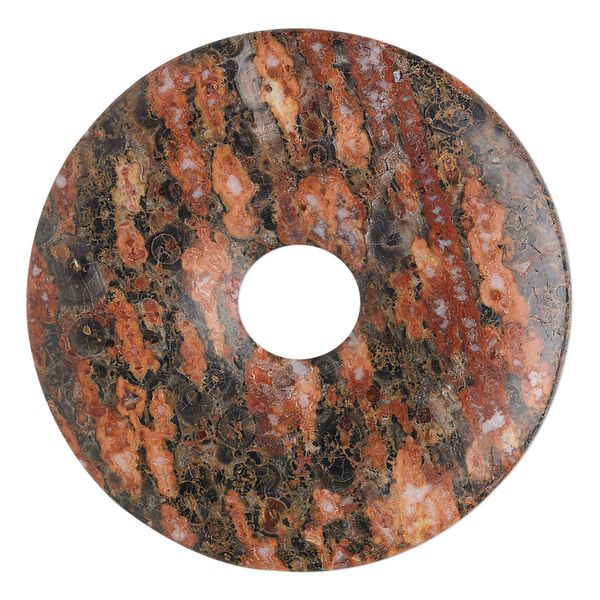 Leopardskin jasper 1pkg1, donut focal natural 40mm image number 0