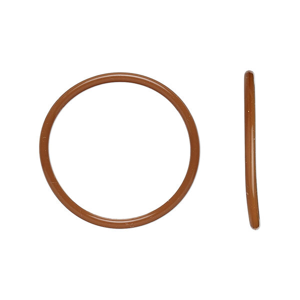 Component, Oh! Ring™, silicone, chocolate brown, 25mm round with 22mm hole. Sold per pkg of 50. image number 0