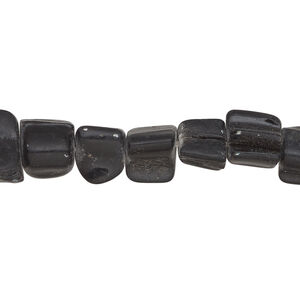 Mother-of-pearl shell 1pkg1, matte triangle tube bead 15 inch black 7x6mm-10x9mm