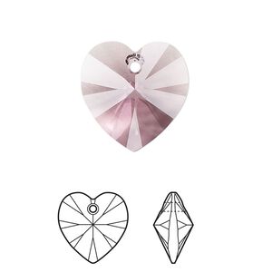 Drop 2pk iris, Crystal Passions® 18mm pendant heart 6228