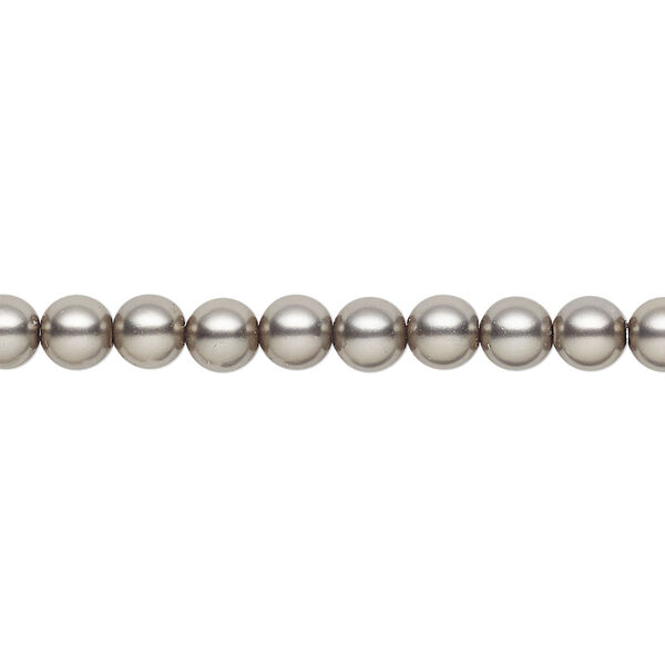 Pearl 500pk dark grey, Preciosa Czech crystal 5mm round image number 0