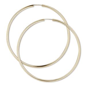 Earring hoop 1pkg2 14Kt gold-filled, 65-70mm / endless-loop, 1 pair