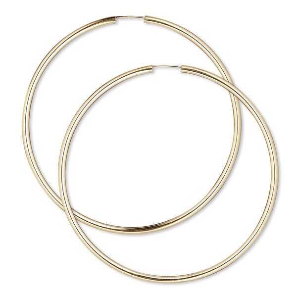 Earring hoop 1pkg2 14Kt gold-filled, 65-70mm / endless-loop, 1 pair image number 0