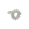 Ring, sterling silver, (16) 2mm 2-prong round settings and (1) 10x8mm 16-prong oval setting, size 7. Sold individually. image number 0