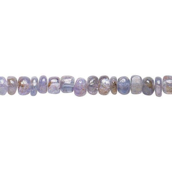 Bead, tanzanite (heated), 5x2mm-6x4mm hand-cut rondelle with 0.4-1.4mm hole, C grade, Mohs hardness 6 to 7. Sold per 8-inch strand. image number 0