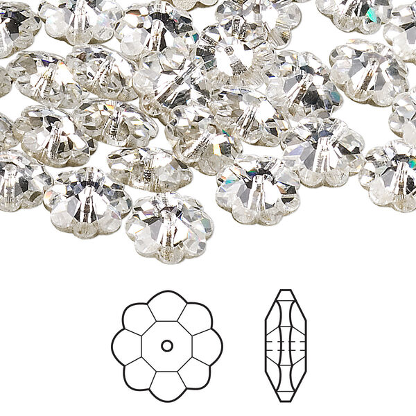 Margarita flower 144pk crystal foil back, Crystal Passions® 10x3.5mm 3700 image number 0