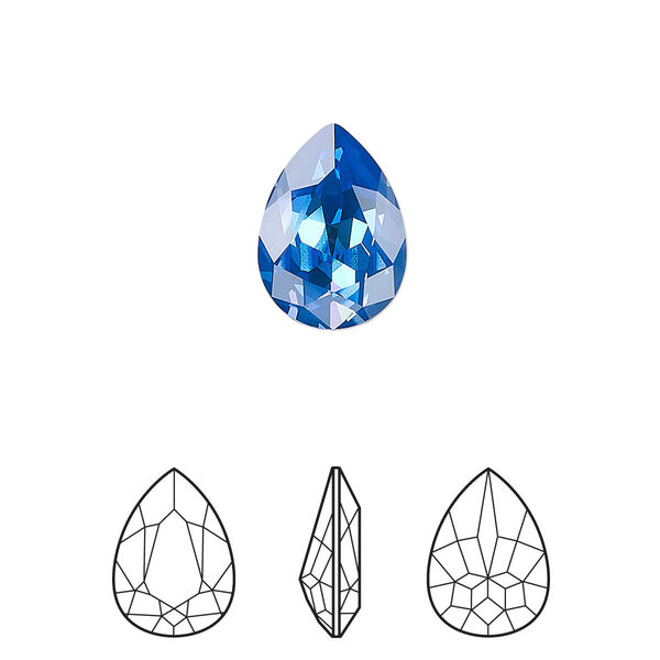 Fancy stone 1pk crystal royal blue DeLite, Crystal Passions® 14x10mm pear 4320 image number 0