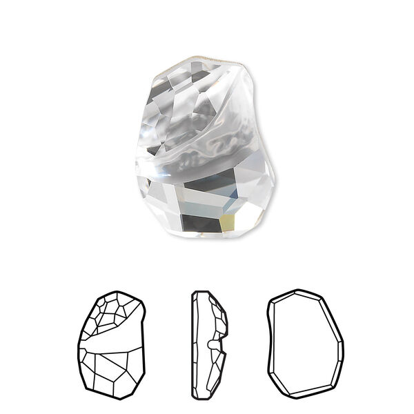 Fancy stone 1pk crystal foil back, Crystal Passions® 19x13mm flat divine rock 4787 image number 0