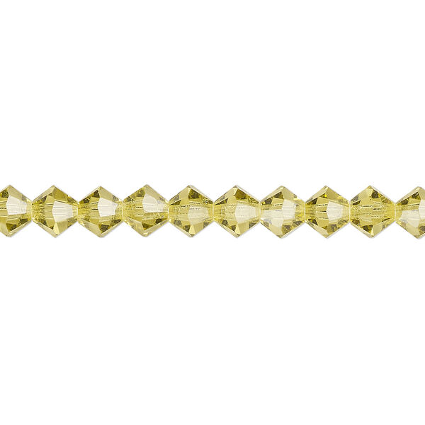 Bead 144pk acid yellow, Preciosa Czech crystal 5mm bicone image number 0