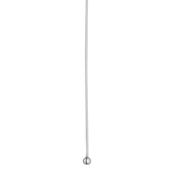 Head pin, Argentium® silver, 2 inches with 2mm ball, 24 gauge. Sold per pkg of 2. image number 0