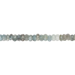 Moss aquamarine 1pkg1, hand-cut faceted rondelle bead shaded 13 inch 4x2mm-5x3mm