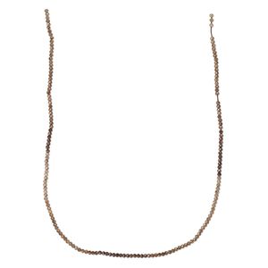 Brown sapphire 1pkg1, hand-cut faceted round bead 12 inch 2mm