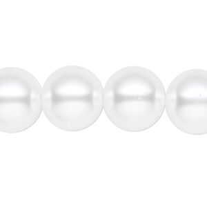 Pearl 1pk white, Celestial Crystal® 14mm round 15.5-16 inch
