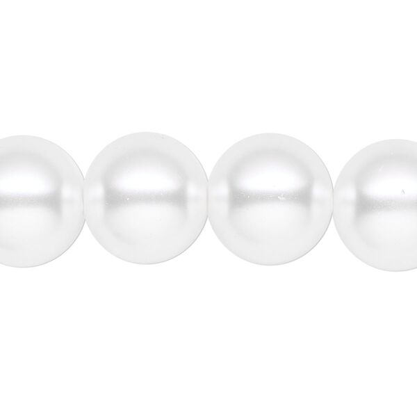 Pearl 1pk white, Celestial Crystal® 14mm round 15.5-16 inch image number 0