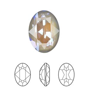 Fancy stone 1pk crystal serene gray DeLite, Crystal Passions® 18mm oval 4120