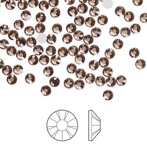 Flat back 1pkg1440, dusty rose foil back Preciosa MAXIMA Czech crystal rhinestone 3-3.2mm chaton rose round SS12