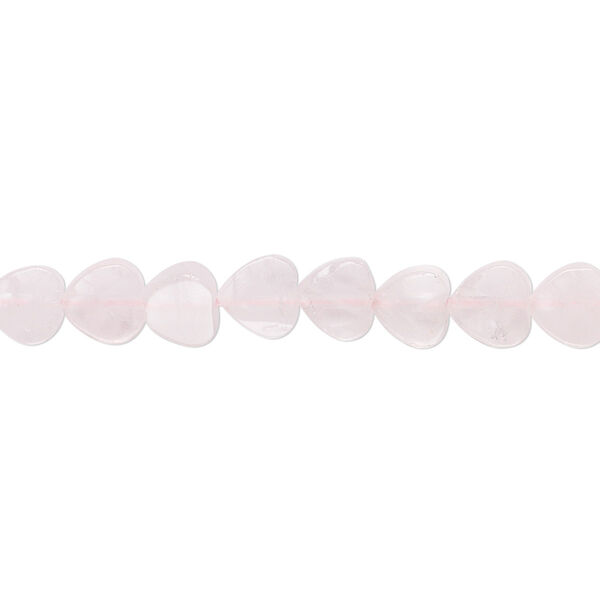 Rose quartz 1pkg1, flat heart bead natural B grade, 15.5-16 inch 6mm image number 0