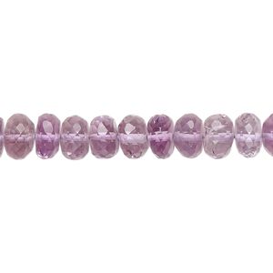 Lavender amethyst 1pkg1, hand-cut micro-faceted rondelle bead natural 7.5 inch 5x2mm-7x4mm