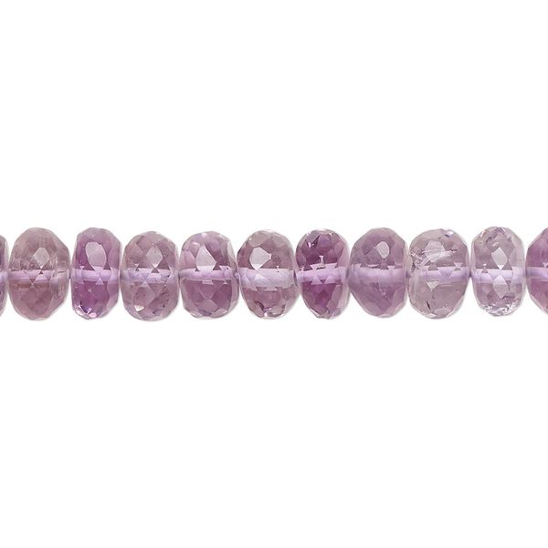 Lavender amethyst 1pkg1, hand-cut micro-faceted rondelle bead natural 7.5 inch 5x2mm-7x4mm image number 0