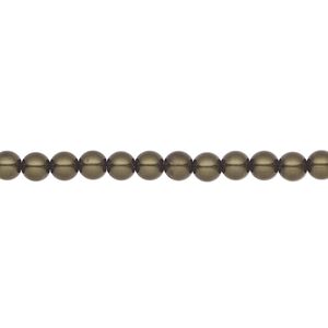 Pearl 600pk dark green, Preciosa Czech crystal 4mm round