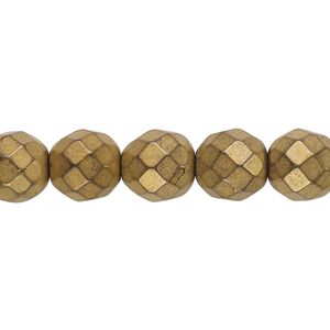 Hemalyke™ 1pkg1, matte electroplated faceted round bead 15.5-16 inch 10mm
