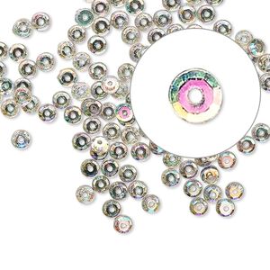 Flat back, Czech glass rhinestone, clear AB, 3-3.2mm round Loch Rosen, SS12. Sold per pkg of 144 (1 gross).