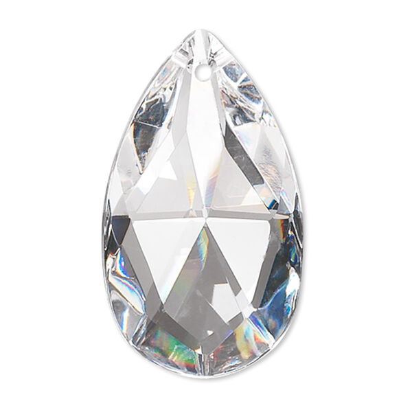 Suncatcher 44pk clear, Asfour Crystal 37x21.5mm faceted puffed teardrop image number 0