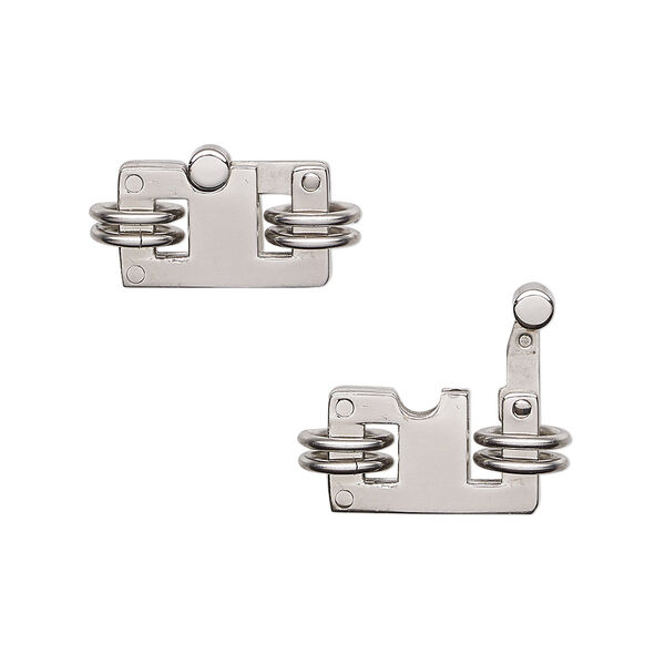 Clasp, stainless steel, 15x10mm rectangle with (4) 7mm jump rings. Sold individually. image number 0