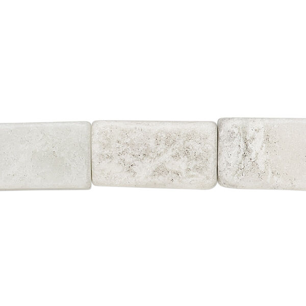 Bead, green marble (natural), light, 17x10mm-20x12mm square tube, C- grade, Mohs hardness 3. Sold per 14-inch strand. image number 0