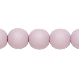 Bead, Czech coated glass, opaque matte mushroom, 12mm round. Sold per 7-inch strand, approximately 15 beads.