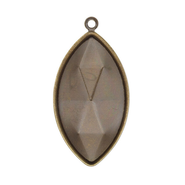 Focal, Almost Instant Jewelry®, antique gold-plated brass, 34x19mm marquise with 32x17mm marquise setting. Sold per pkg of 2. image number 0