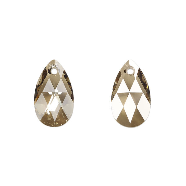Drop 1pkg144 crystal bronze, Swarovski&reg;, 16mm pendant faceted pear 6106 image number 0