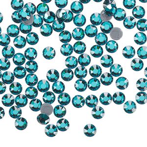 Flat back, Dance With Me™ crystal hotfix rhinestone, blue zircon, foil back, 3.8-4mm rose, SS16. Sold per pkg of 144 (1 gross).