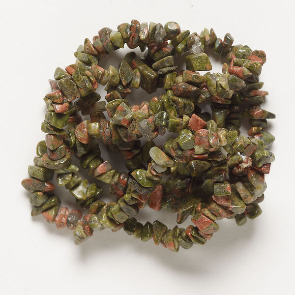 Bead, unakite (natural), small to large chip, C grade, Mohs hardness 3. Sold per 32-inch strand. image number 0